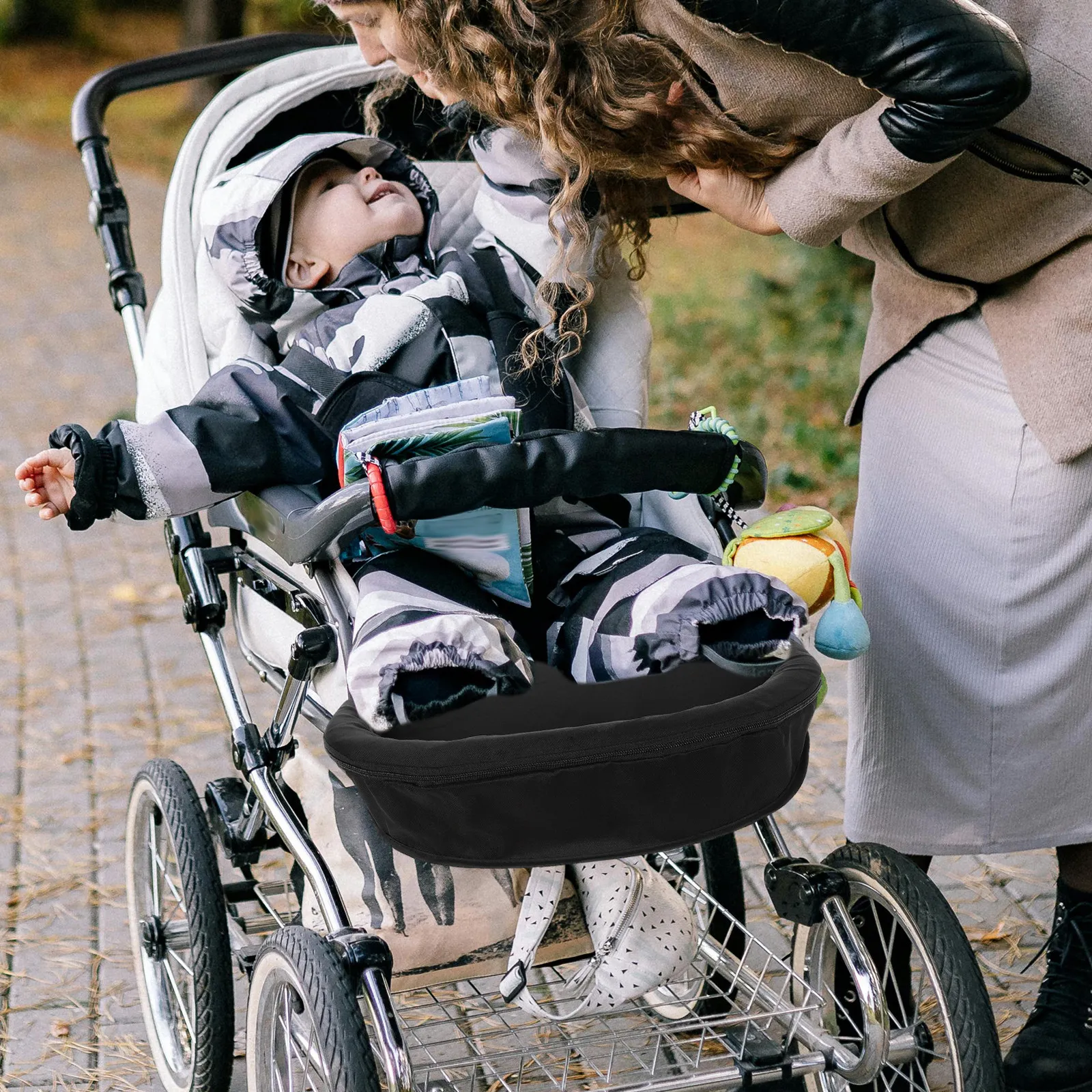 

Baby Stroller Footrest Extension Universal Adjustable Removable Safety Armrest Foot Support Attachment for Pram Infant Stroller