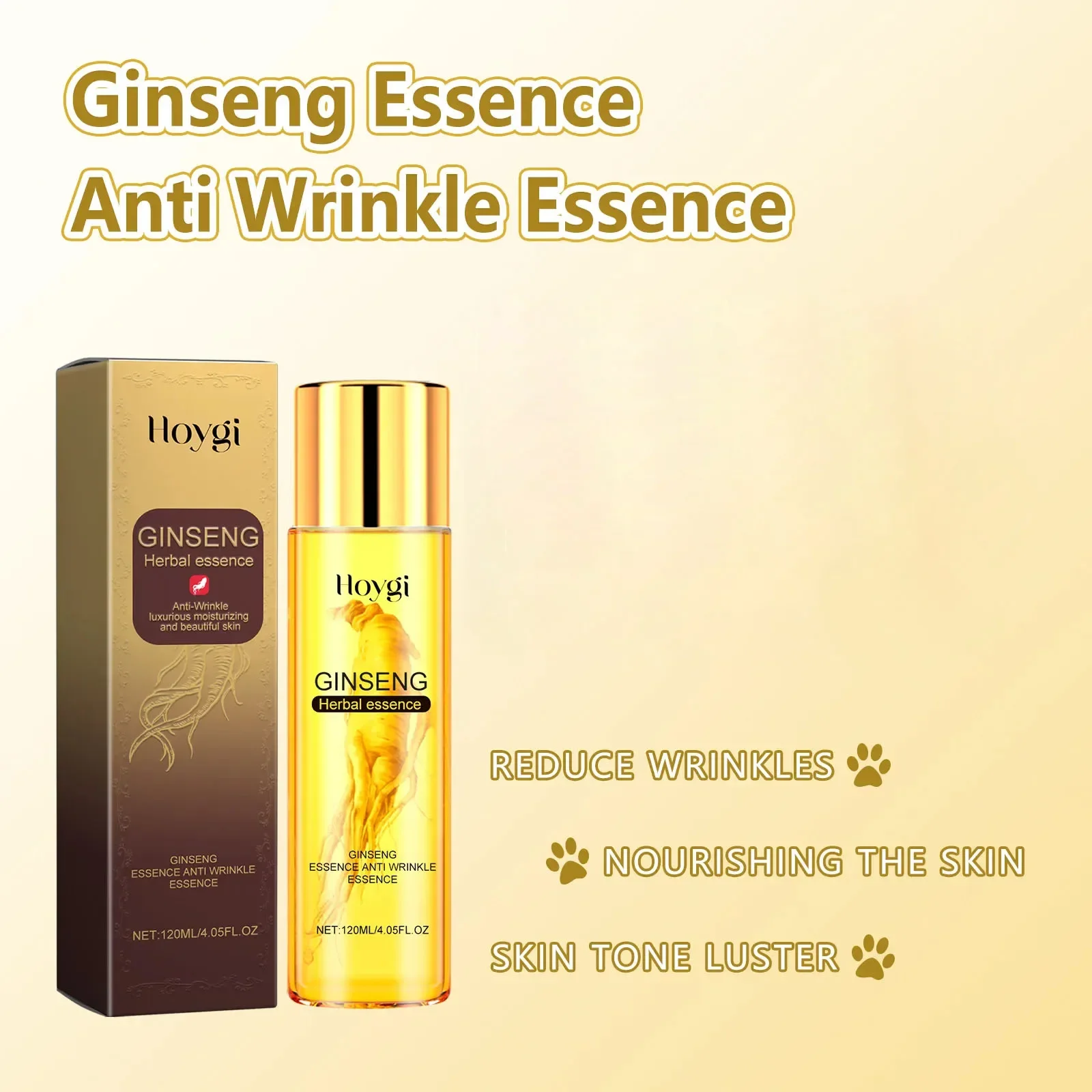 Ginseng Face Essence Fade Fine Lines Firming Smoothing Pores Hyaluronic Acid Brightening Moisturizing Niacinamide Facial Serum