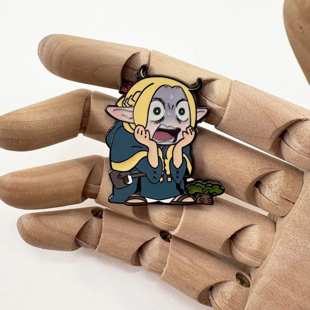 Anime Delicious In Dungeon Marcille Enamel Pin Comic Peripheral Horror Expression Metal Badge Fans Accessories Gift