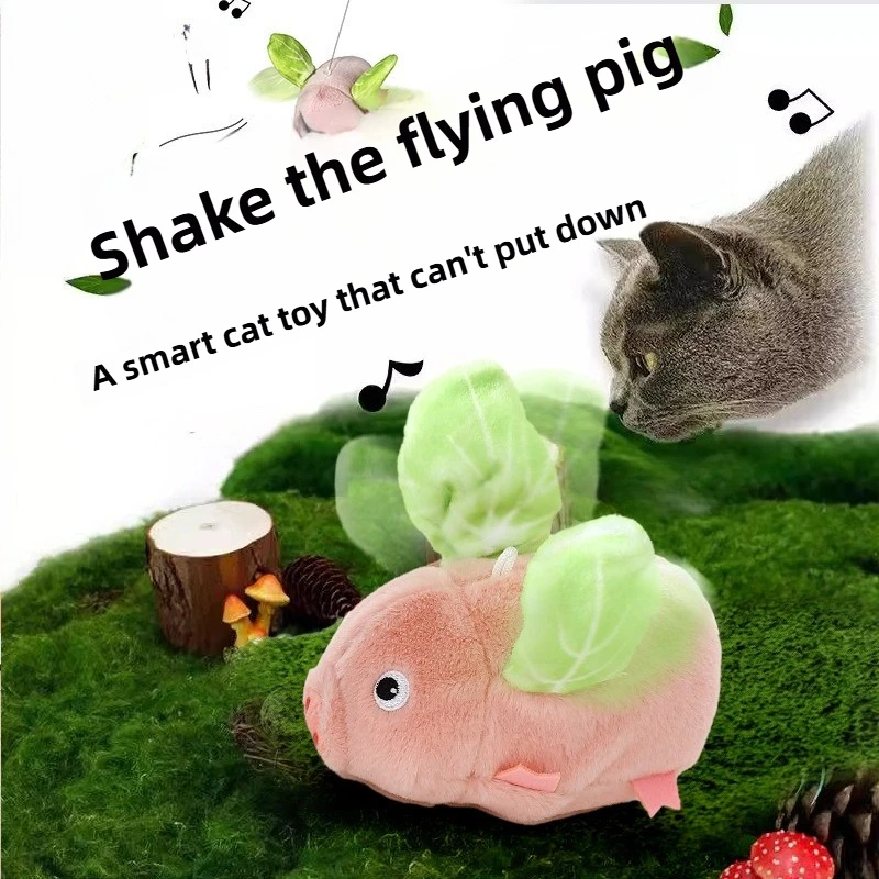 Neue Katze Spielzeug Elektrische Plüsch Haustier USB Smart Spielzeug Gemüse Schwein Simulation Tikken Sound Katze Selbst Vergnügen Interaktive Pet Liefert