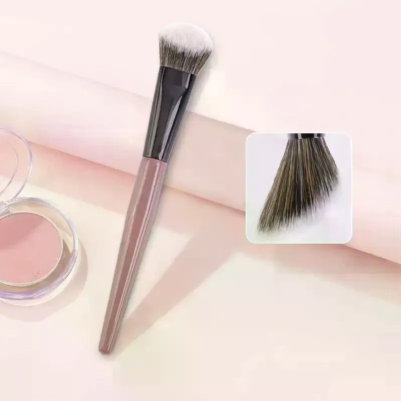 Pincel de blush macio para bochechas, pó portátil, blush, contorno facial, maquiagem, ferramenta cosmética para mulheres, meninas, iniciantes