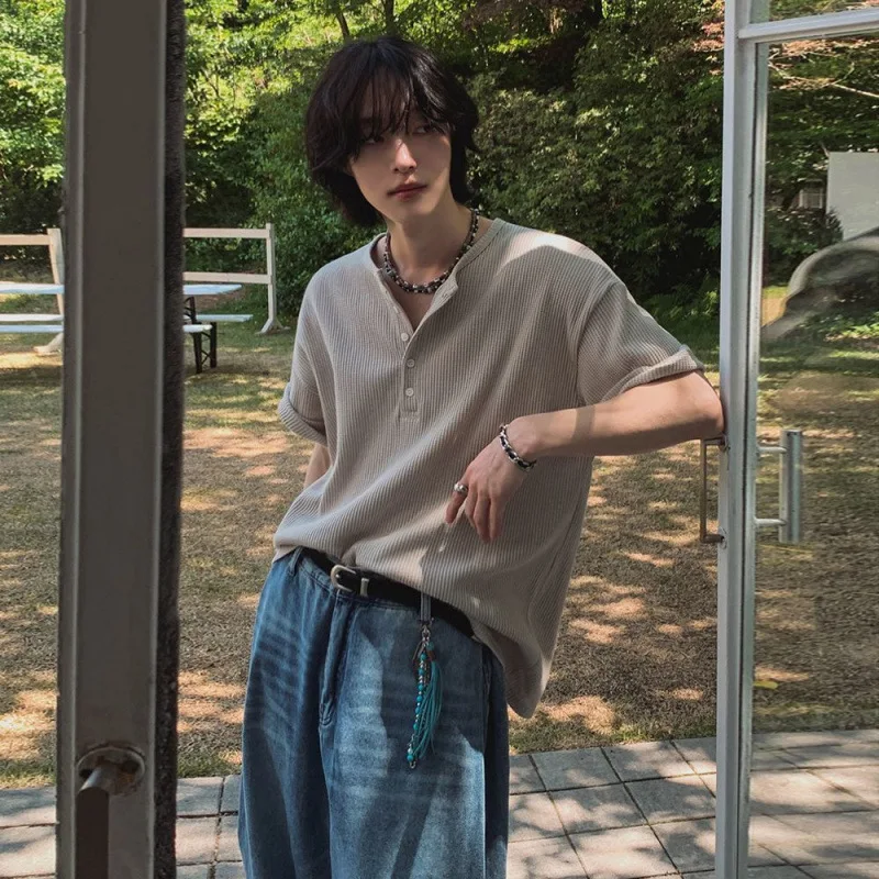 

Short-sleeved T-shirt Men Summer Loose and Versatile T-shirt Korean Version of The Trend High-end Half-sleeved Top Temperament