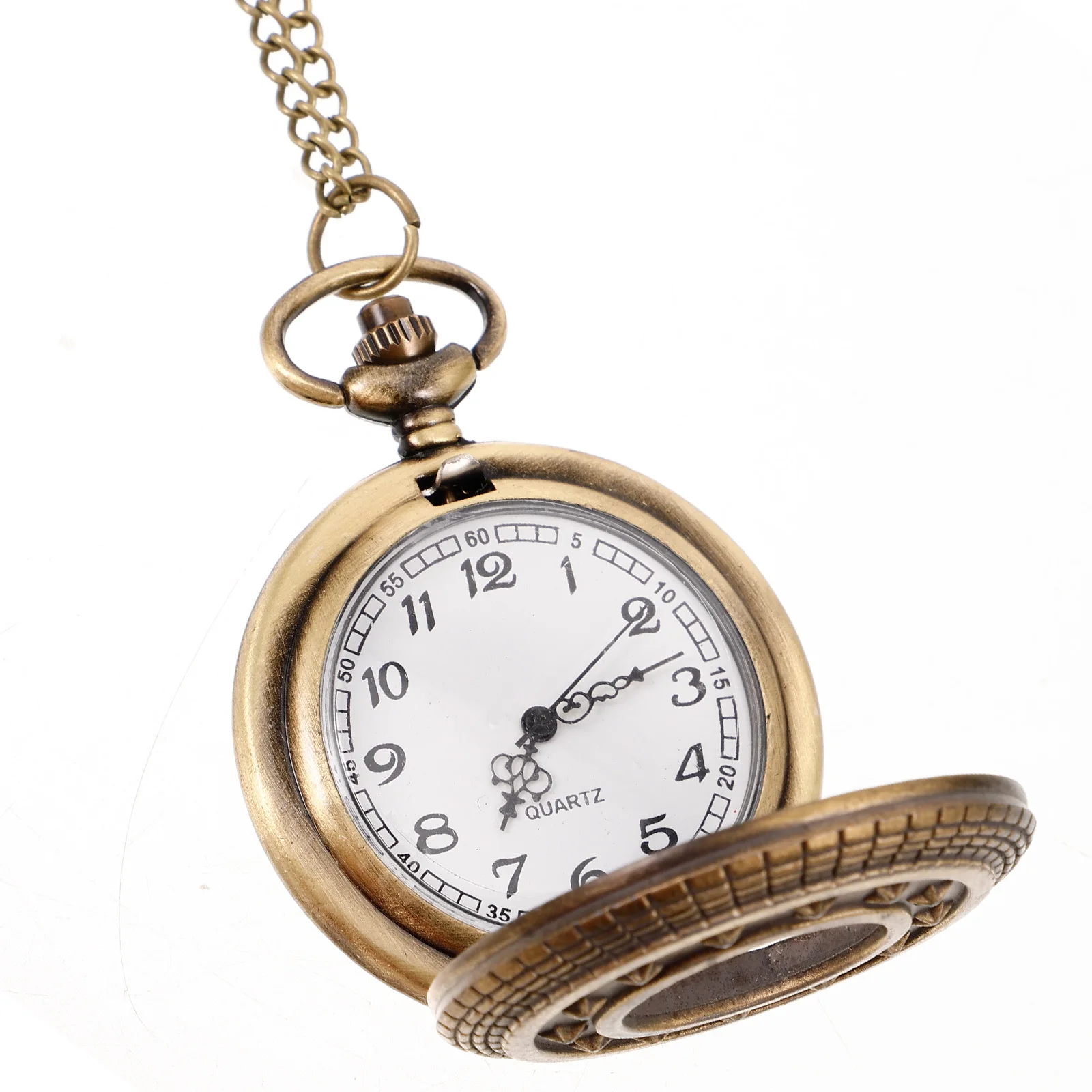 ساعة جيب مزخرفة، ساعات صغيرة عتيقة للنساء والرجال، غطاء قلاب كلاسيكي للجنسين، ساعة جيب مع سلسلة مع سلسلة