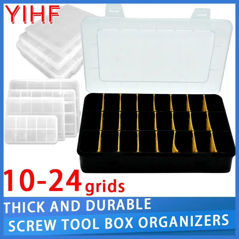 나사 정리함 컨테이너 박스, 투명 플라스틱 보관함, 조절식 박스, 보석 단추 하드웨어 분리형 케이스