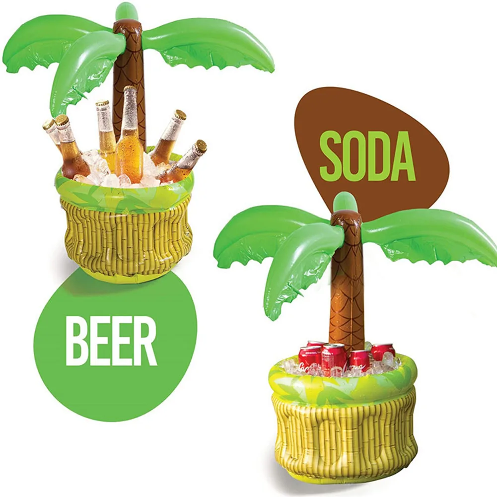 24 Inches Inflatable Coconut Tree Ice Bucket Party Pool Beer Drink Container Cooler Swimming Pool Food Drink Holder