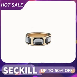 2024 Original New Product Spain UNO de 50 Jewelry Fashion Retro Pop 14k Gold High Quality Gemstone Ring Women's Boutique Gift