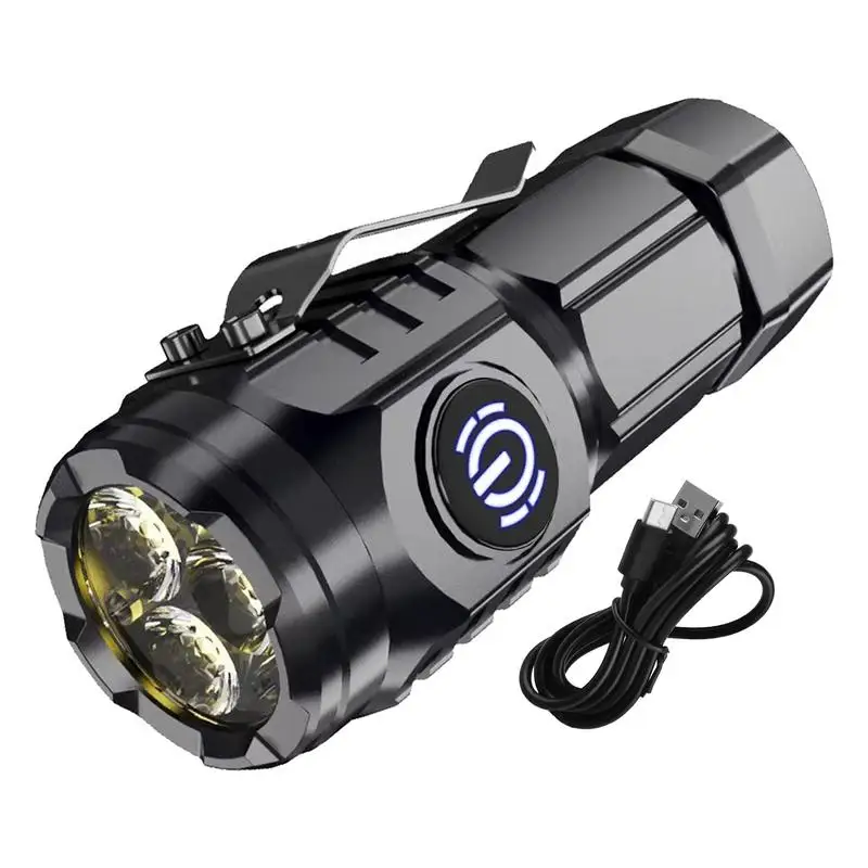 Powerful Mini LED Flashlight Super Bright Aluminium Pocket Torch Rechargeable Waterproof Hiking Camping Flash