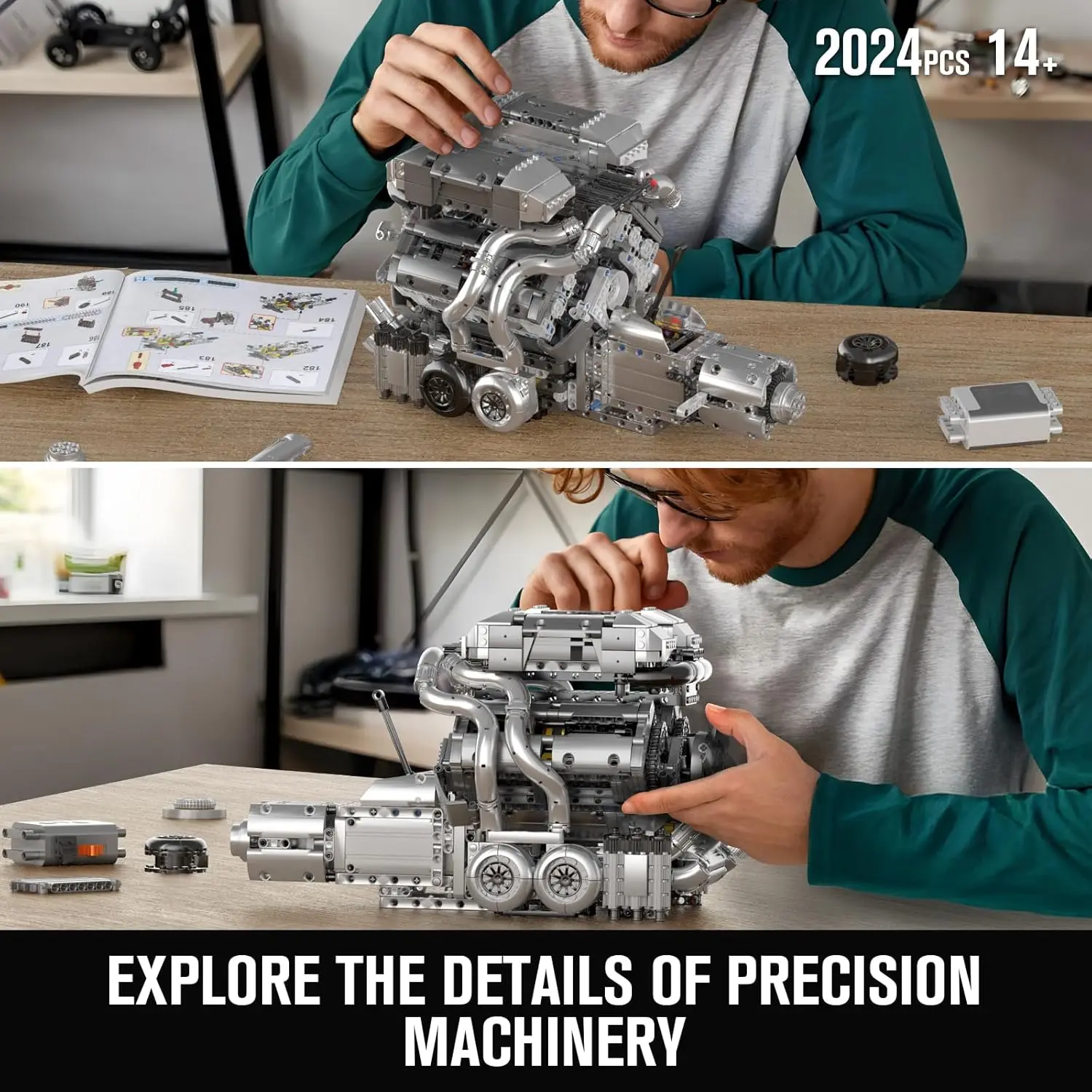 Engine Model Kit - Build Your Own Cars 4-Speed Transmission Engine That Works - DIY STEM Project for Kids/Teens, Hobby