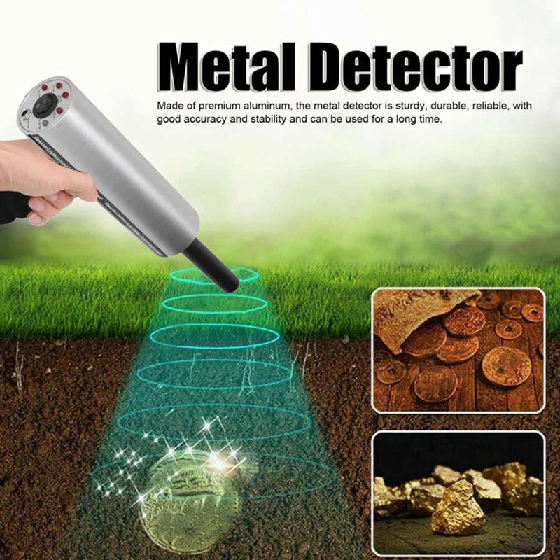 Handheld Gold Detector Locator Handheld oplaadbare goudzoekdetector Ondergrondse schattracker voor goud zilver EU-stekker