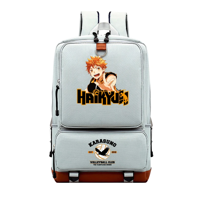 Anime japonés Haikyuu!! Mochila escolar Manga para estudiantes, bolsas para libros al aire libre, mochila para mujer, mochila de lona para adolescentes, mochila de viaje para hombre, mochila para portátil