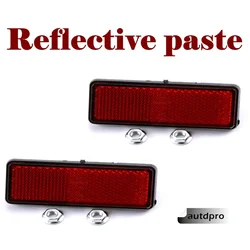 2PCS Red Rectangle Brake Reflector Caution Warning Plate for bicycle bike car scooter