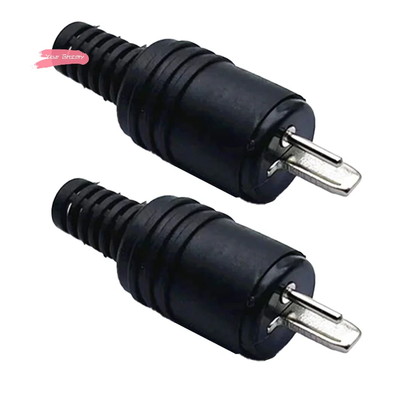 2 Stück Schwarze Männliche Lautsprecheranschlüsse 2-Pin-Stecker Strom-Signal-Audio-Adapter Mini-DIN-Stecker Schraubklemmen Audio-Zubehör