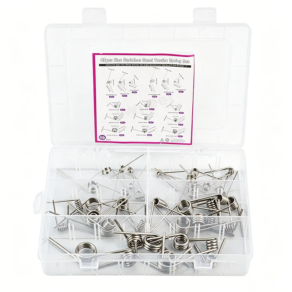 45 Stück V-förmige Haarnadel-Torsionsfedern, 0,5–2,5 mm Drahtdurchmesser, hochfeste Präzisionsfeder 45–120 ° Mechanische Ausrüstungs-Ersatzteile – Detail 2