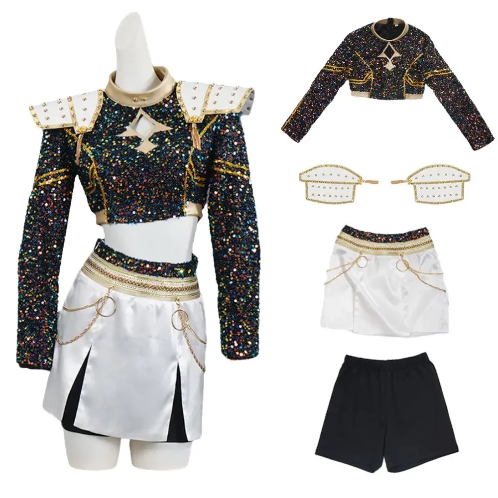 أزياء الهالوين للأطفال البنات رومي ميرا زوي Kpop شيطان الصيادين أزياء تنكرية للأطفال ملابس لعب الأدوار ملابس الهالوين C