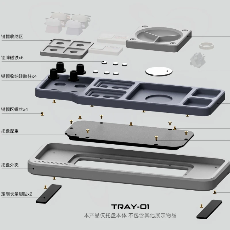 Imagem -06 - Armazenamento Multifuncional de Caixa de Peças Bandeja de Teclado Sucção Magnética Impressão 3d Armazenamento Personalizado para Keycaps Tray01