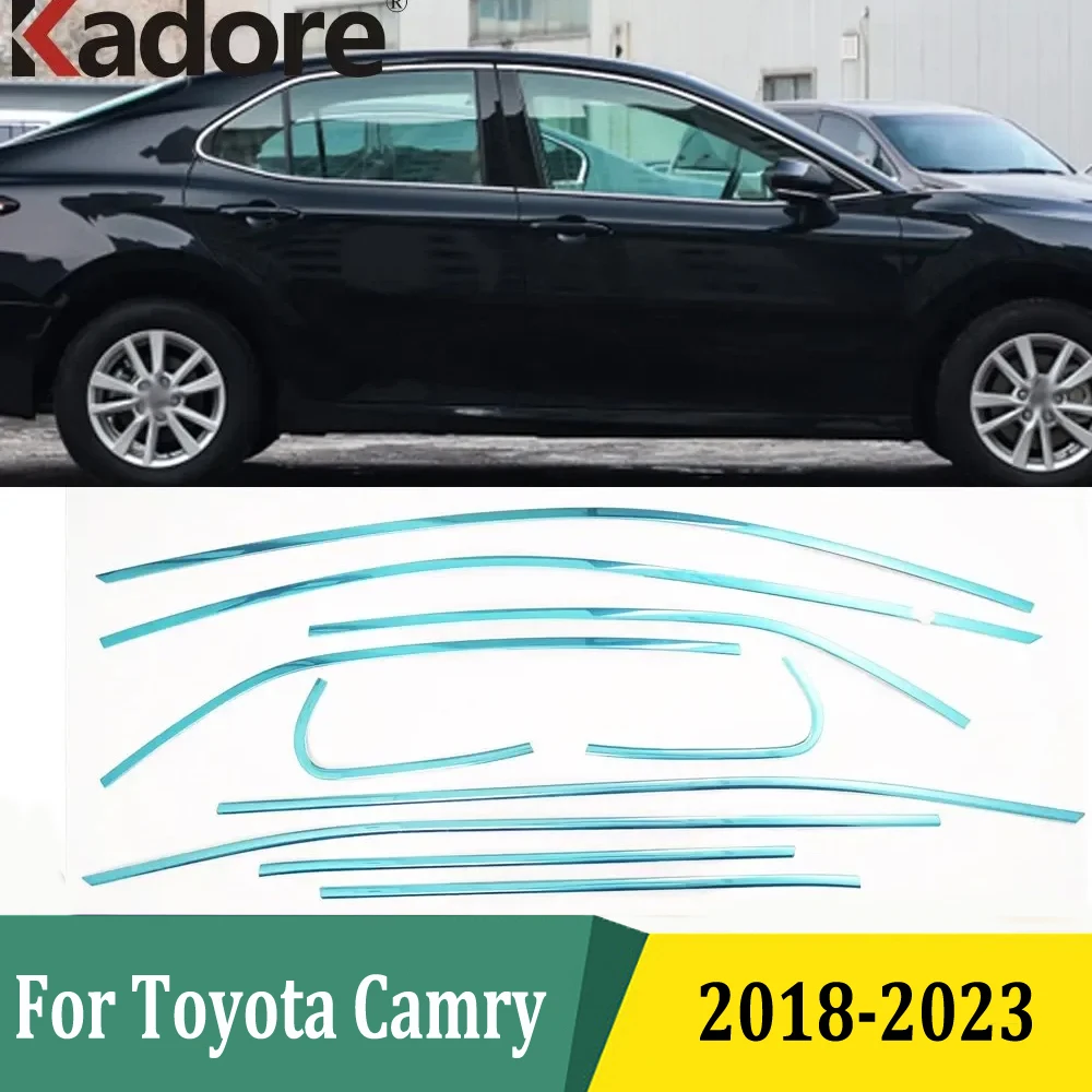 

Для Toyota Camry 2018, 2019, 2020, 2021, 2022, 2023, литье окон, Декоративная полоса, рамка, отделка, автомобильные аксессуары, нержавеющая сталь