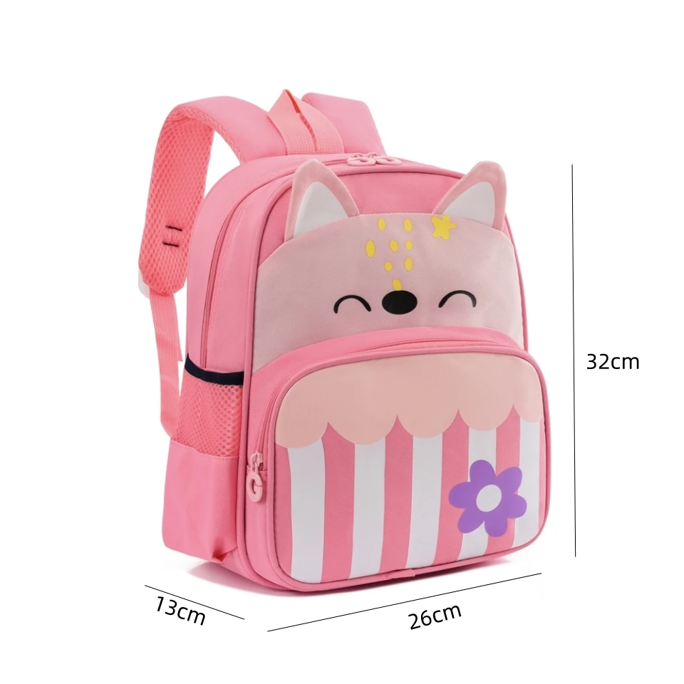 Kindergarten Children Cartoon Fox Backpack School Bag For Girls