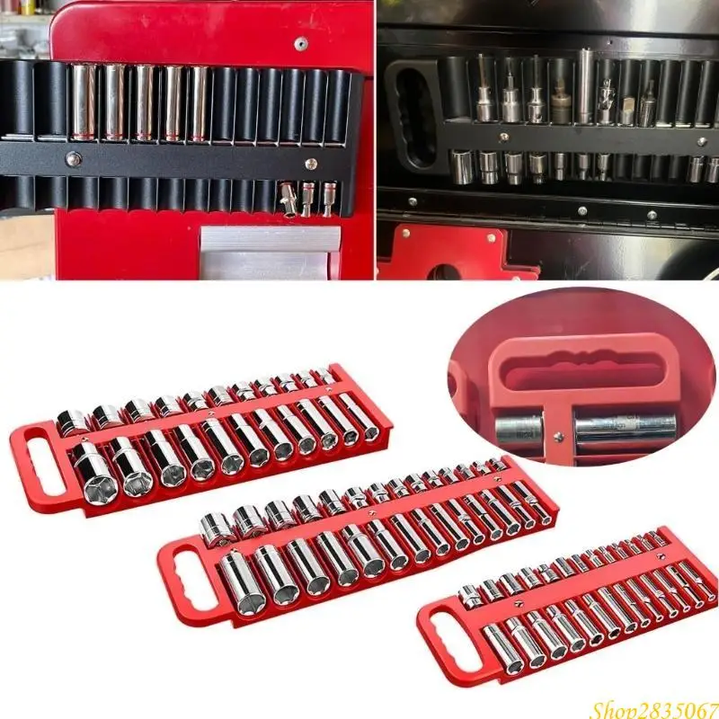 3Pieces Black Sockets Holder Tray voor efficiënte gereedschapsopslag 831F