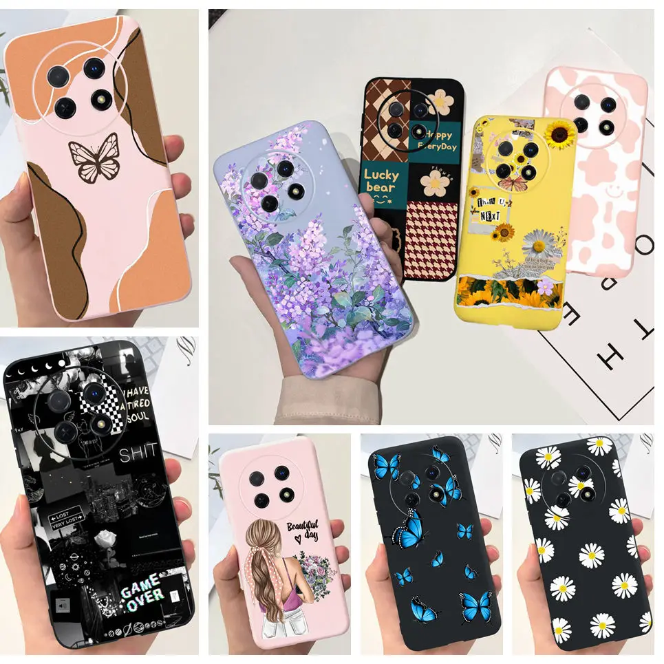 For Cover Huawei nova Y91 Case NovaY91 Phone Case STG-LX1 STG-LX2 Back Cover Women Fashion Daisy Flower Case Candy Soft Silicone