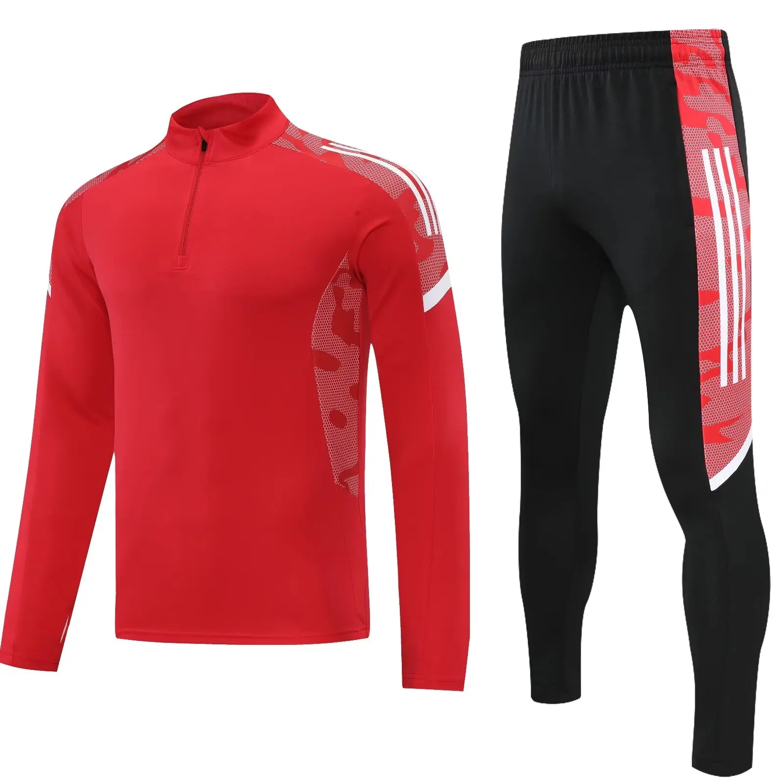 NEW Men sports set suit shirt football Long zipper Jacket Training wear games Jerseys baseball Kit Tops and trouser