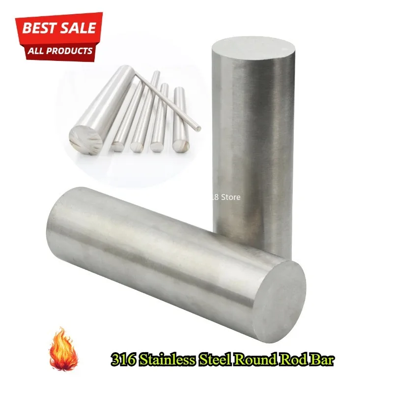 316 Stainless Steel Round Rod Bar Dia 3/4/5/6/8/10/12/14/15/16/17/18/20mm Length 80mm-550mm DIY Material