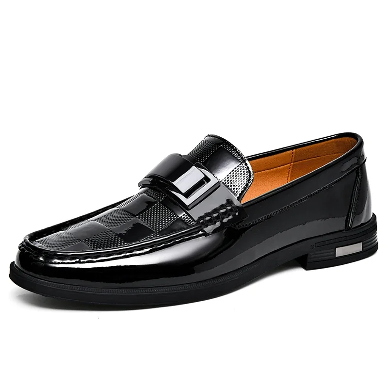 Patent Leather Loafers for Men Fashion Men Casual Shoes Gentleman Loafer Formal Shoes Instappers Heren Big Size 47 48 Platform