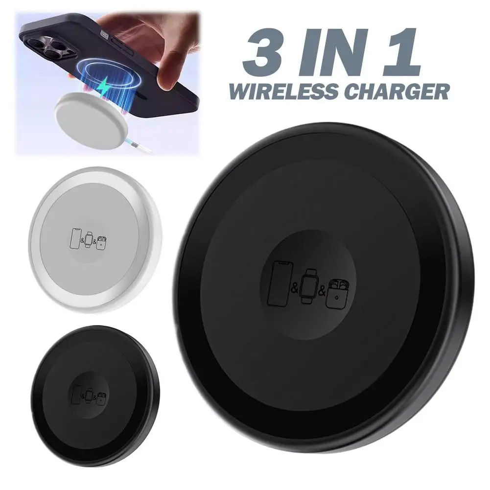 Ultra Thin Magnetic Wireless Charger 3 In 1 For MagSafe iPhone Apple Watch Series AirPods 15W Rapid Charging Desktop Power Pad