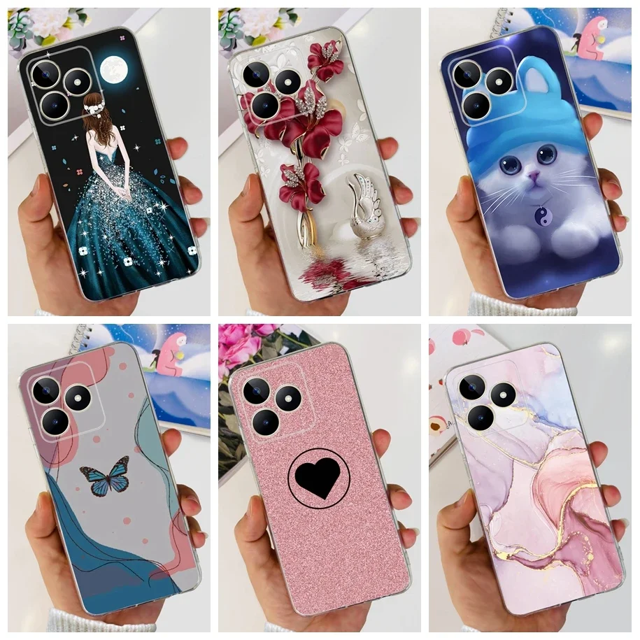 For OPPO Realme Note 50 Case Note50 4G Cover RMX3834 Fashion Marble Cartoon Soft TPU Protective Bumper For Realme Note 50 Fundas