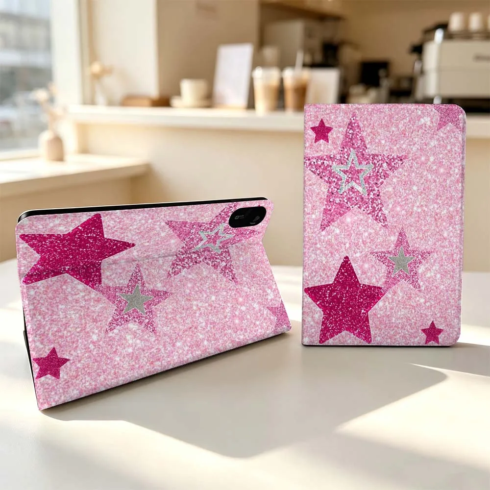Cartoon Pink Star Pattern Fashion For Xiaomi Poco Redmi Pad 8 2 4 5 6 6S 7 7S SE Pro Max 14 11 8.7 11.2 12.5 Inch Tablet Case
