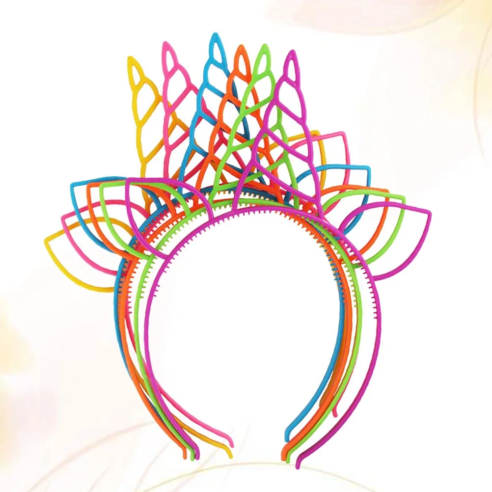 

6pcs Unicorn Hair Hoops For Creative Headbands Child Mixed Favors Birthday Halloween Christmas Costume