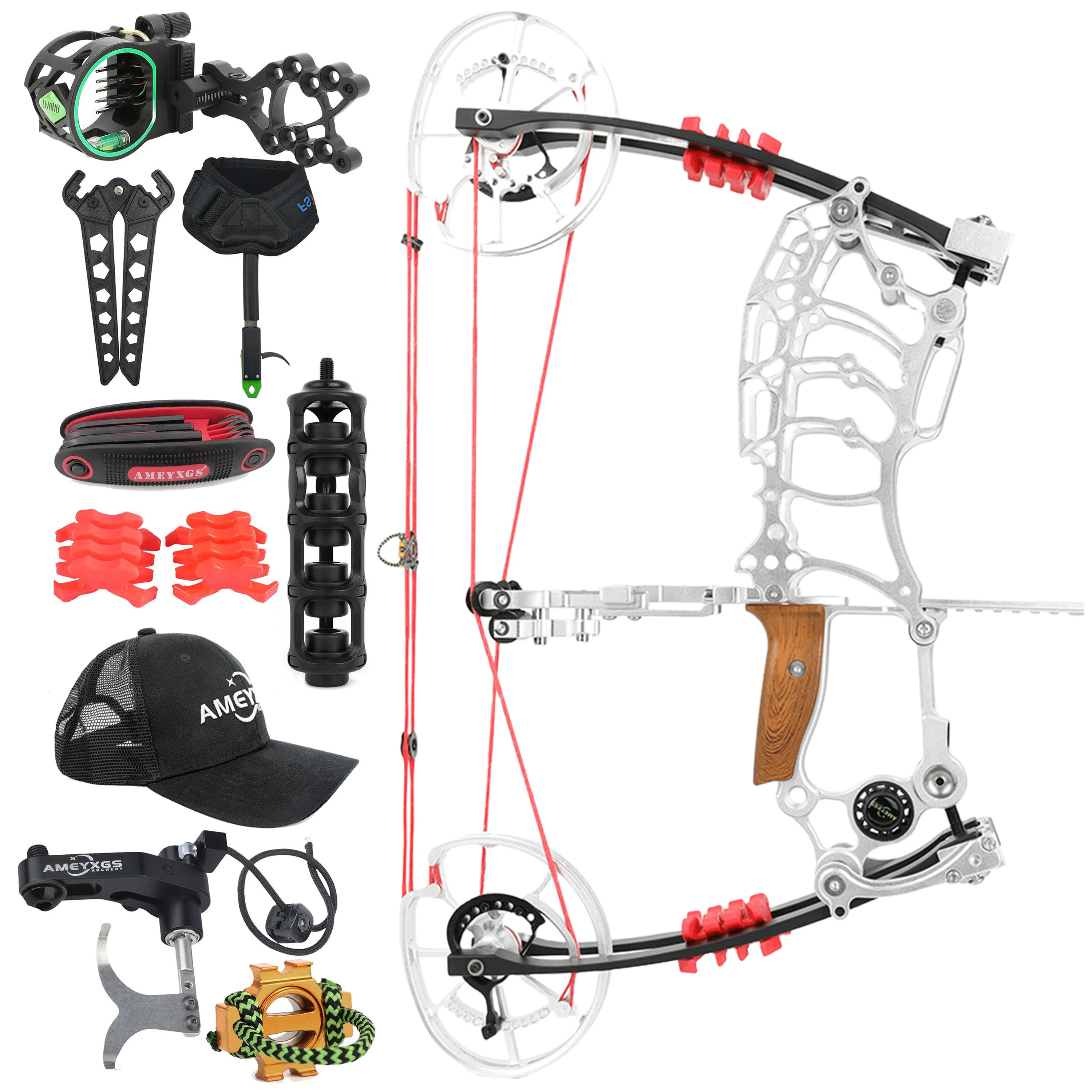 

Archery Dual Purpose Compound Bow 30-70lbs Adjustable Let-off 80% Right Hand Hunting Shooting Target Practice Sports Field