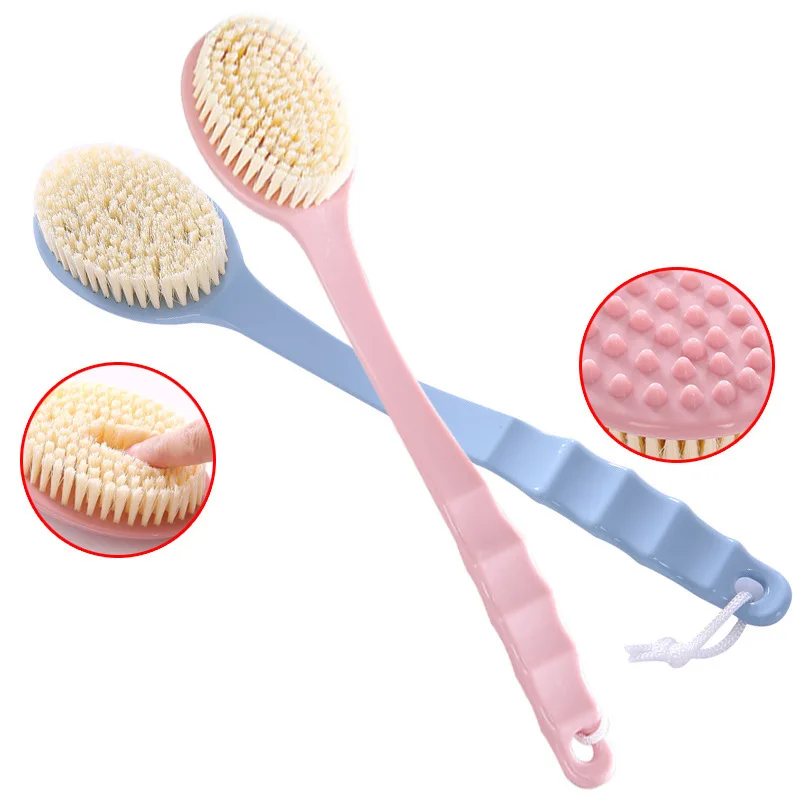 1pc Back Body Bath Shower Cleaning Brushes Bath Brush Long Handle Exfoliating Scrub Skin Massager Exfoliation Bathroom Brush