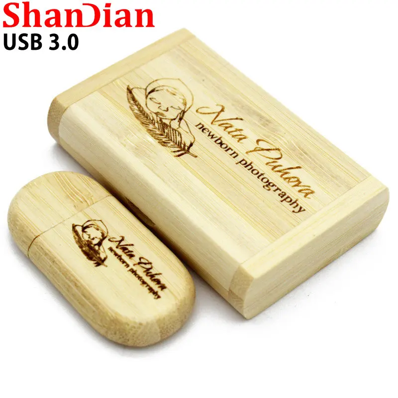 Real Capacity High Speed Wedding Gifts USB 3.0 USB Flash Drives Wooden Clamshell Gift Box Pen Drive 64GB/32GB/16GB/8GB/4G U Disk