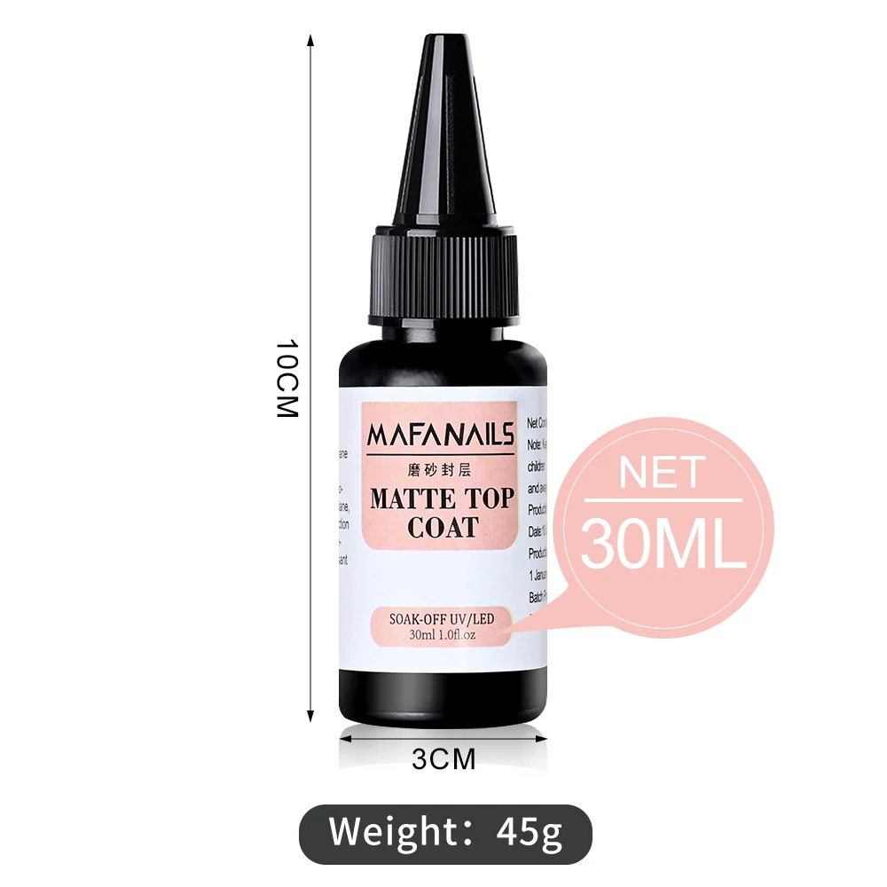 30 مللي نقع قبالة أعلى قاعدة معطف UV هلام البولندية ماتي أعلى هلام طلاء الأظافر ماتي الورنيش مسمار أدوات الرسم مانيكير فيرنيس شبه دائم *