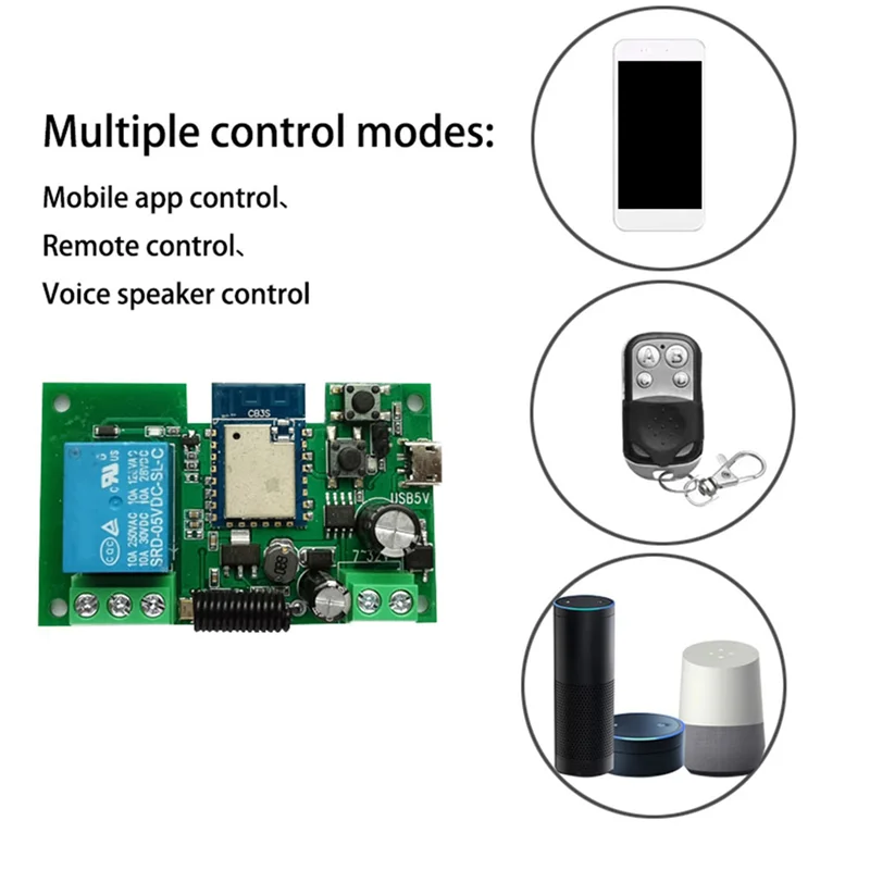 Y43A-2X Tuya WIFI Smart Switch Controller Cancello Garage Porta Apri 1CH 7-32V Timerinching Modulo Relè autobloccante