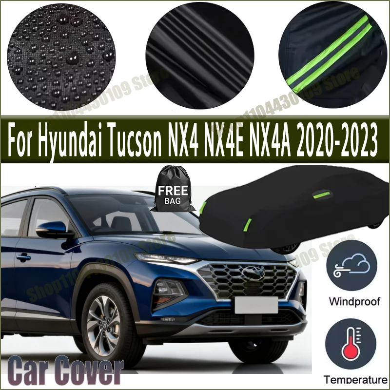 

For Hyundai Tucson NX4 NX4E NX4A 2020-2023 2022 Car Cover Waterproof UV Protection All Weather Dustproof Snow Rain190T Polyester
