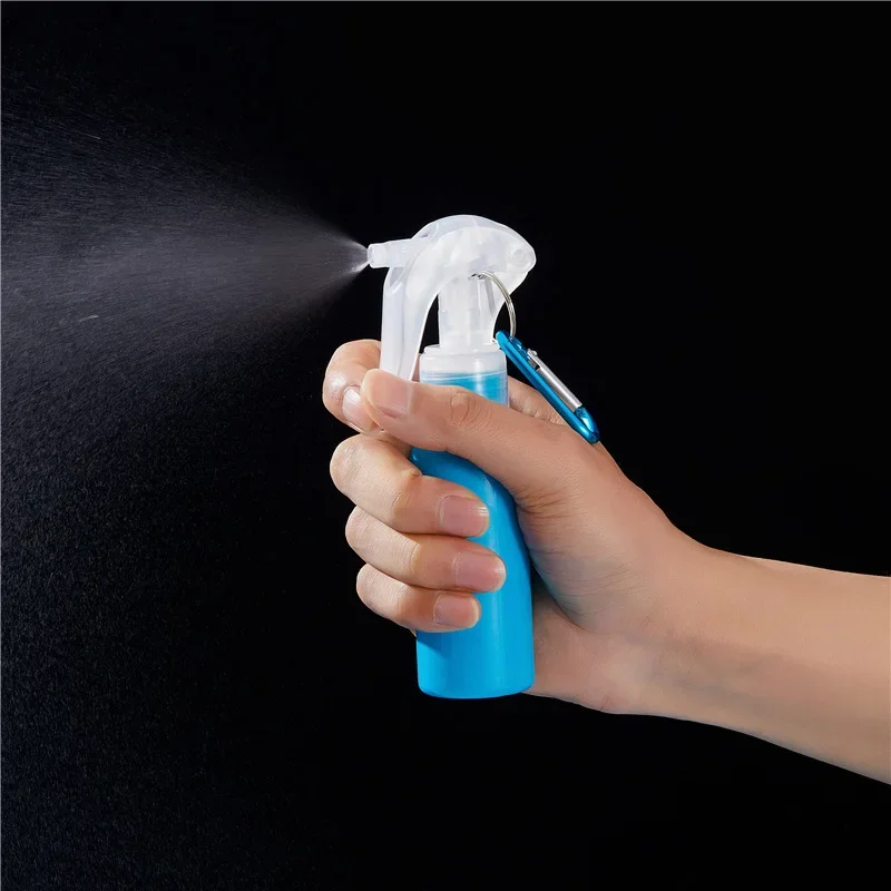 Botella de Spray de 60ml con gancho, atomizador de Perfume de plástico transparente recargable s, Mini accesorios de viaje vacíos