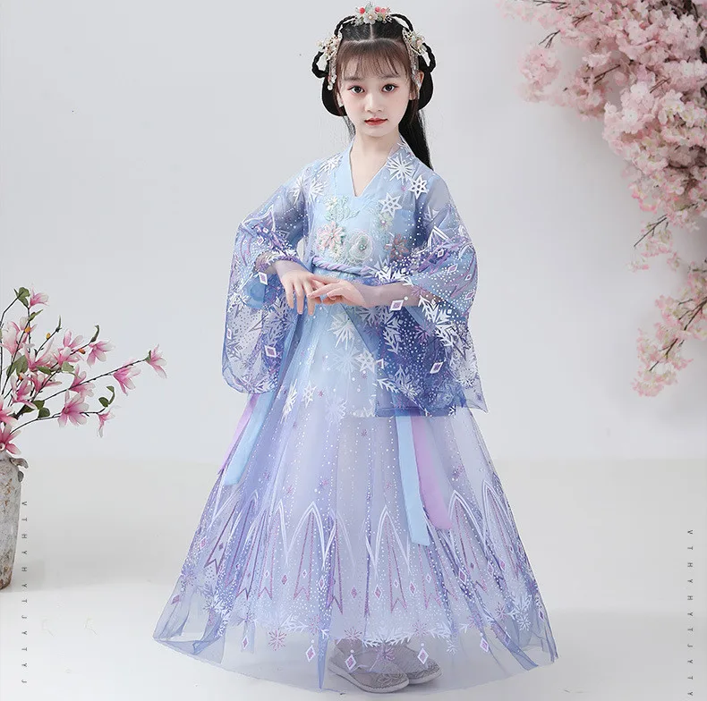 Summer Hanfu Girl Dress Fairy Cosplay Girls Dresses Sets Kids Outfit Party Baby Clothing Princess Tang Costume Children Vestidos