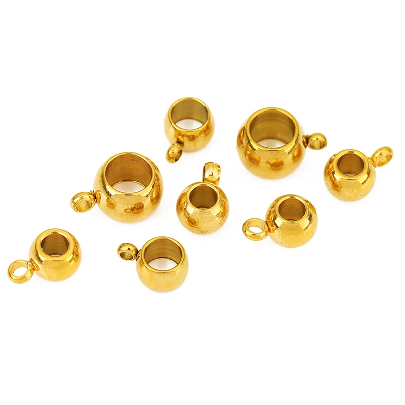 20pcs Stainless Steel Necklace Pendants Connectors Clasps PVD Never Fade 6mm 8mm Pinch Clip Bail Beads Charms For Jewelry Making