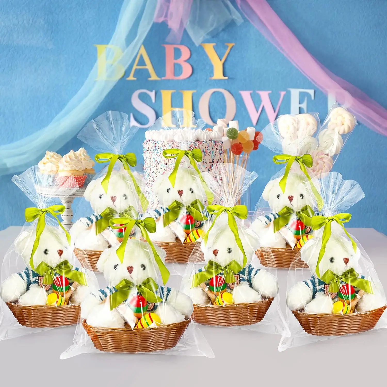 Plastic Oval Basket Fruit Bread Basket Food Storage Basket Bin for Gifts Display Decor Christmas Decorations
