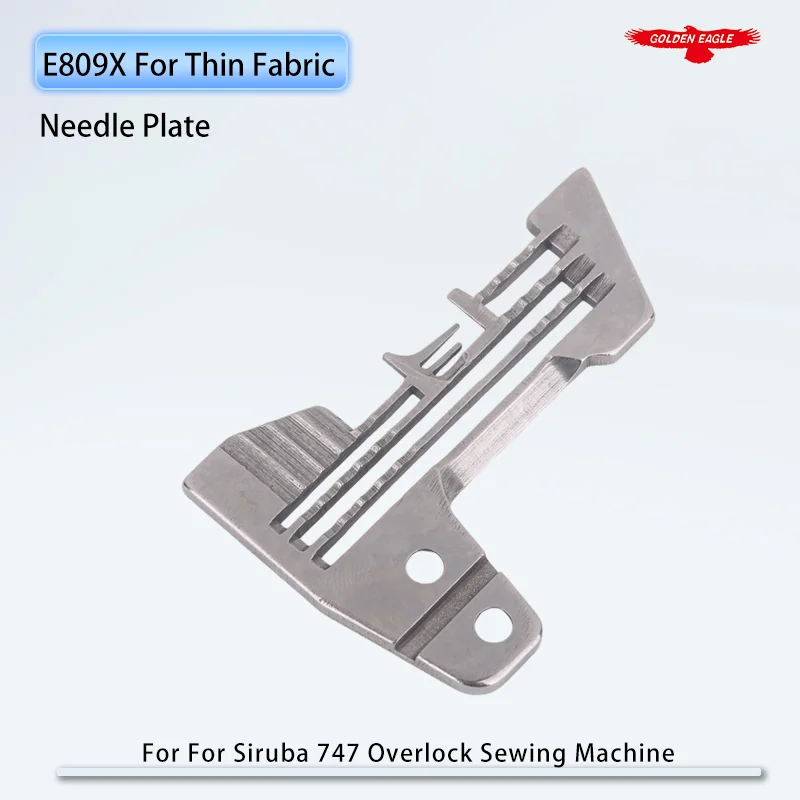 Placa de garganta E809X apta para Siruba 747 (700F 4 hilos), piezas de máquina de coser Overlock, placa de aguja especial para tela fina