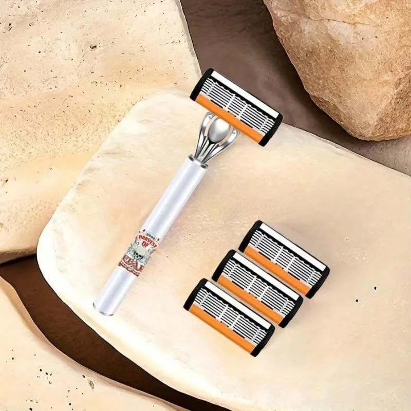 مجموعة ماكينة حلاقة للرجال 72 شفرات حادة للغاية 2 مقابض غير قابلة للانزلاق للحلاقة الناعمة والآمنة، مجموعة حلاقة متينة تدوم طويلاً، مثالية للعطلات #3