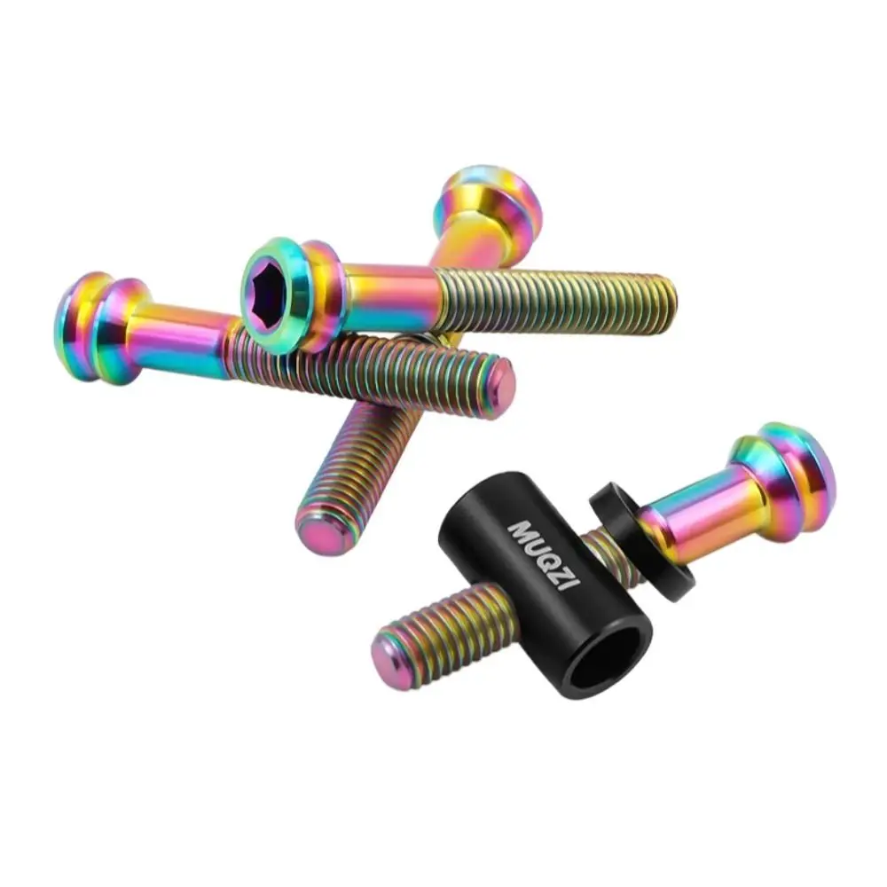 2Pcs TC4 Titanium Alloy Bike Seat Post Bolts M5*30/40MM with Washers Bicycle Saddle Fixed Bolts Installed Easily Universal