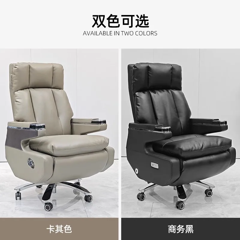 2025 Luxury Black Synthetic Leather Executive Office Chair Factory Comfortable Big Boss Ergonomic Recliner Modern