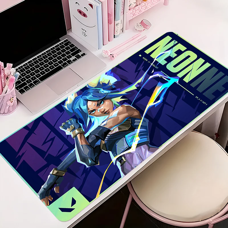 

Mouse Pad Anime Non-Slip Rubber HD Mousepad Soft Office Desk Mat Gaming PC Accessories Large Gamer V-valorant Neon Keyboard Mat