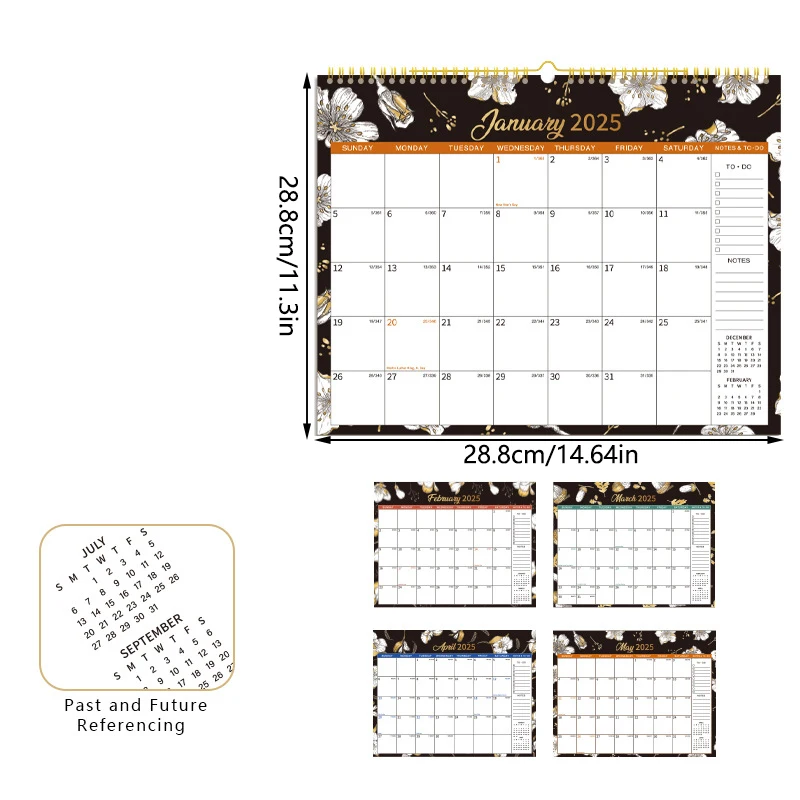 Calendario da parete 2025 da gennaio a dicembre 2025 Pianificatore annuale annuale 12 Calendario mensile Planner da parete 12x17 pollici Home Office Decor