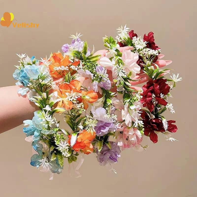 الأطفال إكليل غطاء الرأس الأميرة الغابات عقال زهرة فتاة فستان الزفاف رئيس زهرة فتاة صغيرة عالية القيمة عقال