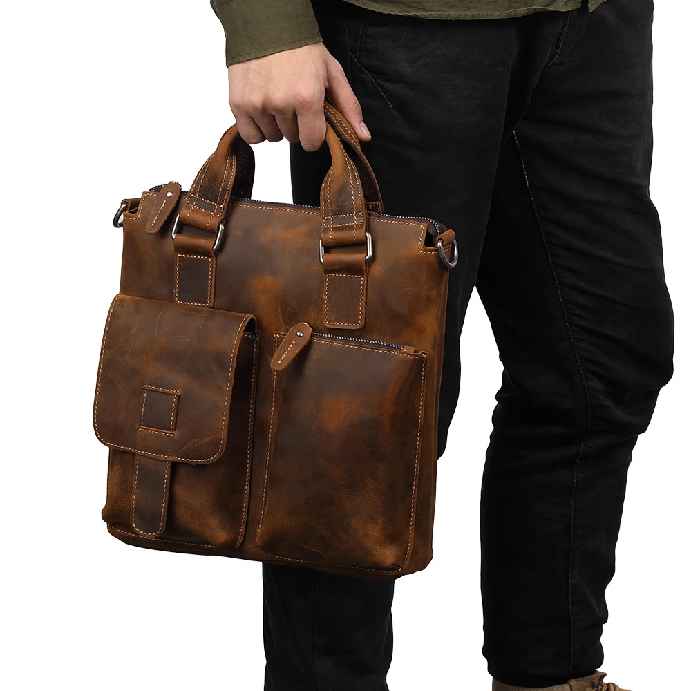 Genuine Leather Men Bag Briefcases Male Business Computer Laptop s Crossbody s s Messenger B259