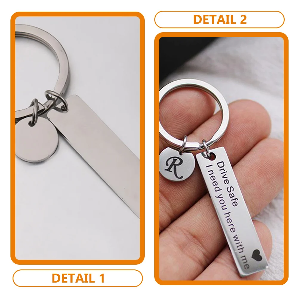 5Pcs DIY Metal Hanging Tags DIY Blank Keychains Engravable Rectangle Pendants Accessory key chain blank