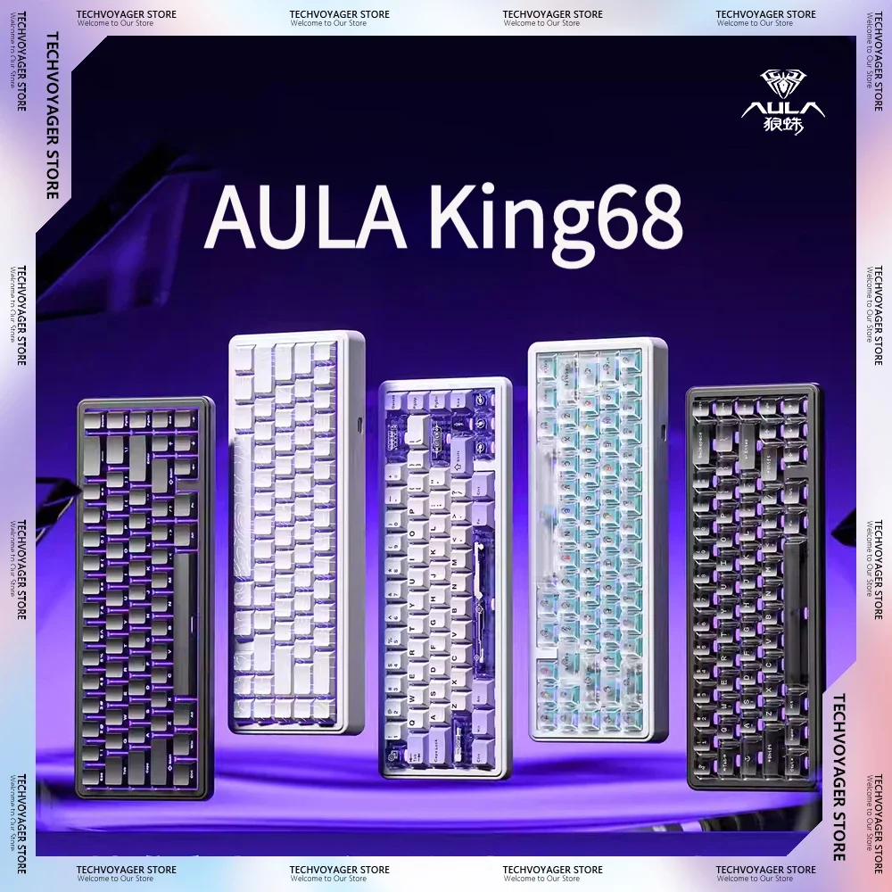 AULA King68 Inductor Switch Mechanical Keyboards 8K Low Delay Customized Wired Gaming Keyboard PC E-Sports Accessories Gifts